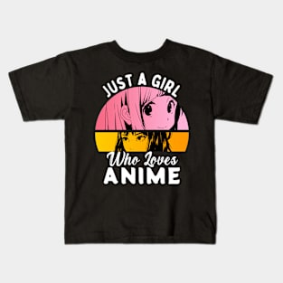 Just A Girl Who Loves Anime Kids T-Shirt